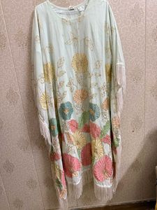 Floral Embroidered Kaftan Kurta