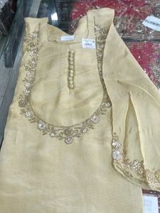 Elegant Beige Embroidered Salwar Kameez