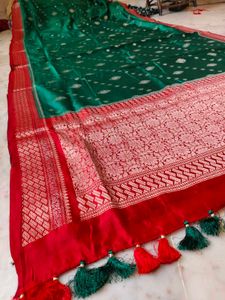 silk saree double colour very beautiful design