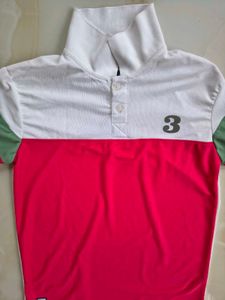 Stylish White &amp; Red Polo Shirt