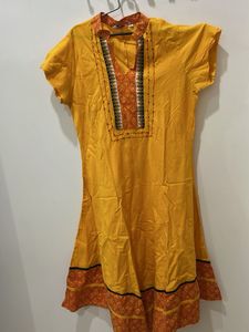 Yellow Ethnic Tunic Dress