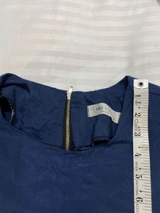 Navy Blue Top With Puff Sleeve
