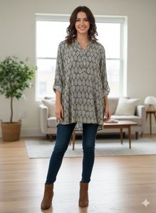 Stylish Patterned Tunic Top