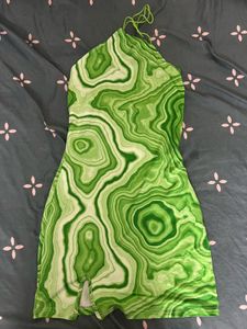 Green Swirl Mini Dress