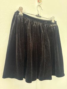 Black Corduroy Mini Skirt