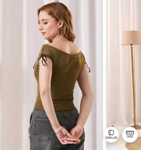 Olive Green Tie-Sleeve Top