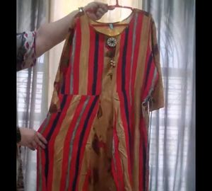Striped Print Maxi Dress