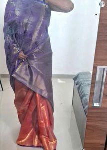 Red SAREE with Blue Pallu