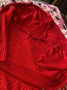 Red Knit Top with Bolero