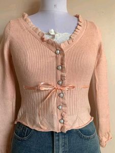 Peach Knit Cardigan