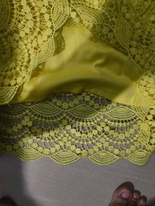 Yellow Lace Mini Skirt