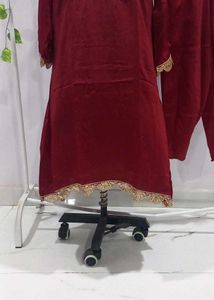 Brand new Maroon Embroidered Kurta Set