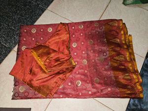 Mauve Colour Velvet Saree With Blouse