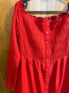 Red Off-Shoulder Dress