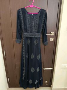 Elegant Ethnic Gown With Padded Bust,With Duppata