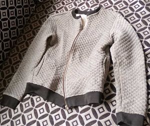 Gray Quilted Jacket