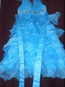 Elegant Blue and pink Dress