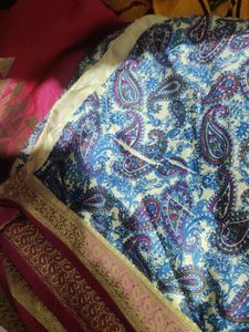 Beautiful Festive Silk Sari Lavender Colour