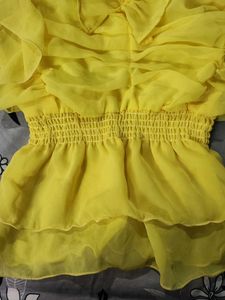 Yellow Ruffle Blouse