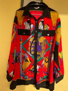 Vintage Equestrian Bullfight Print Shirt