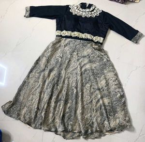Elegant Black Blouse Gown