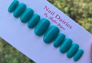 Teal Press-On Nails
