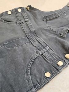 Gray Denim Overalls