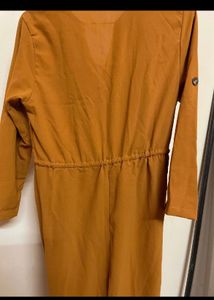 Shein Mustard Solid Jumpsuit