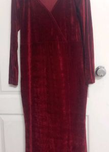 Maroon Velvet Dress
