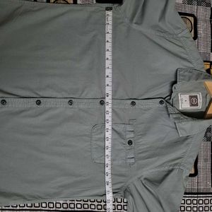 Rig Utility Olive Green Denim Look Shirt