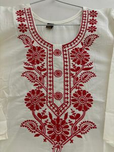 Chikankari Kurti &amp; Cotton Floral Printed Short Kur