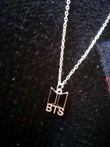 BTS Black Locket Pendant Chain In Gold