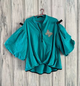 Combo Of 3 Tops,Turquoise Butterfly Top