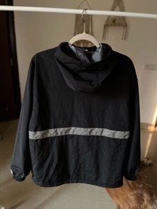 CHAMPION BLACK HOODED WINDBREAKER ZIPPER JACKET