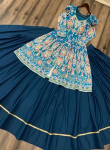 Printed Top And Lehenga
