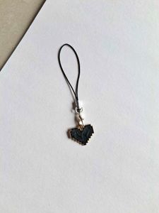 Pixel Heart Phone Charms