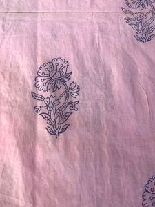 Pink Printed Unstitched Kurta Set &amp; Dupatta