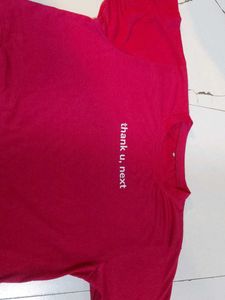 Pink &#34;thank u, next&#34; Cropped Tee