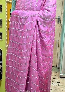 Elegant Pink Embellished Saree