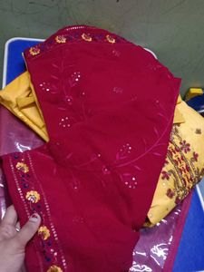 Floor Length Yellow Suit Set