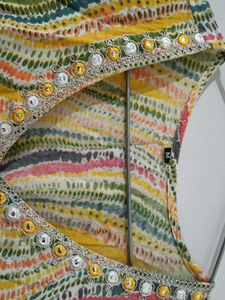 Beutiful A Line Kurti With Beautiful Neck Design