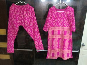 Stylish Prints Suit In Rani Pink Colour With Astar Inside