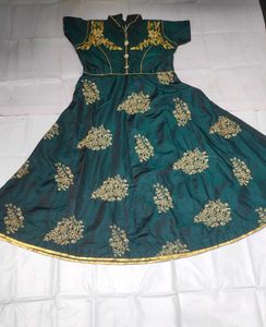 Emerald Green Embroidered Dress