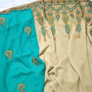 &#34;Price Drop&#34; Festive Dual Colour Georgette Saree