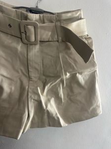 Zara Leather Shorts with Belt
