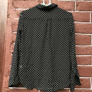 Uniqlo Black Polka Dot Sheer Blouse