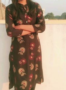 Elegant Brown Printed Kurta