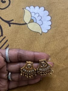 Jhumka in Golden and Black Set of 2