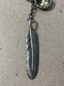 Bird Feather Metal Keyring