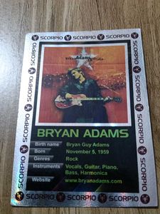 Bryan Adams Trading Card 90scard